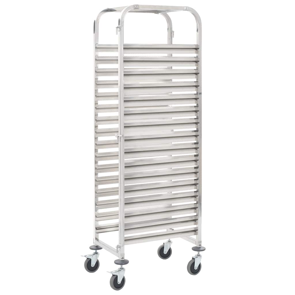 E-shop Multidom Vozík na tácky 16 zásuvov 38x55x163 cm nehrdzavejúca oceľ