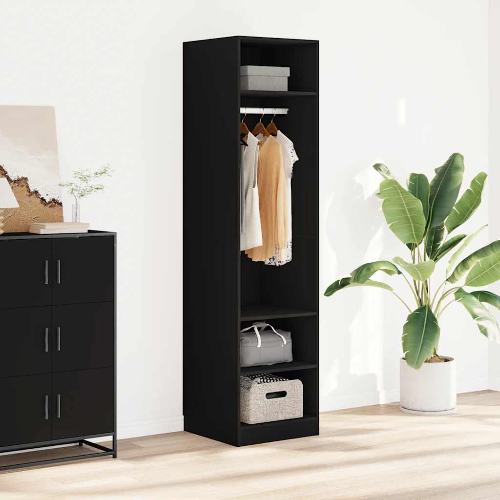 E-shop Multidom Šatník, čierny 50x50x200 cm, kompozitné drevo