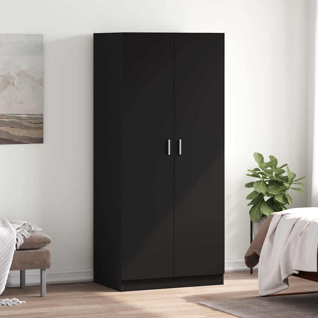 E-shop Multidom Šatník, čierny 80x52x180 cm, kompozitné drevo