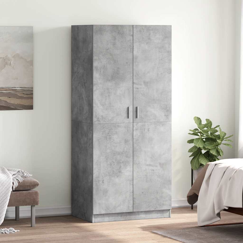 E-shop Multidom Šatník, betónovo sivý 80x52x180 cm, kompozitné drevo