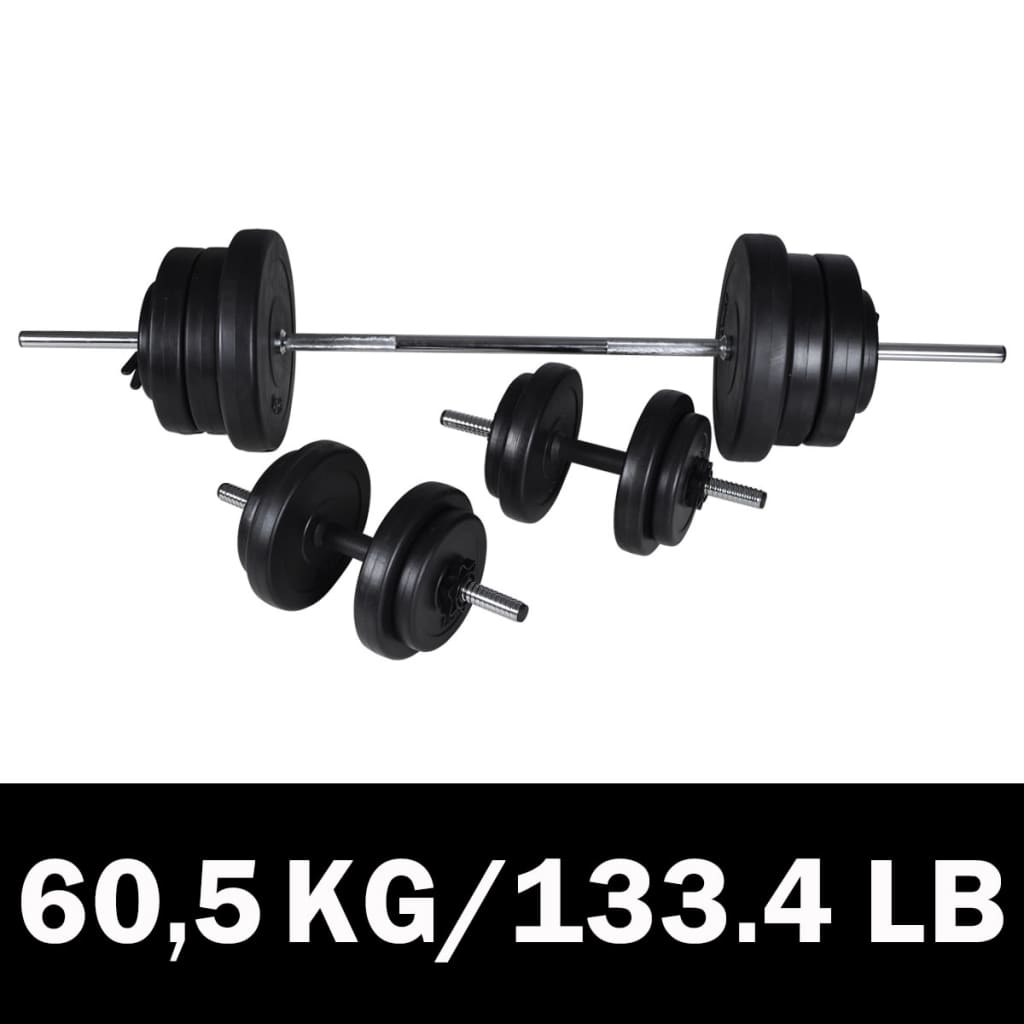 E-shop Multidom Nakladací činkový set,obojručná činka + 2 x jednoručná činka 60,5kg