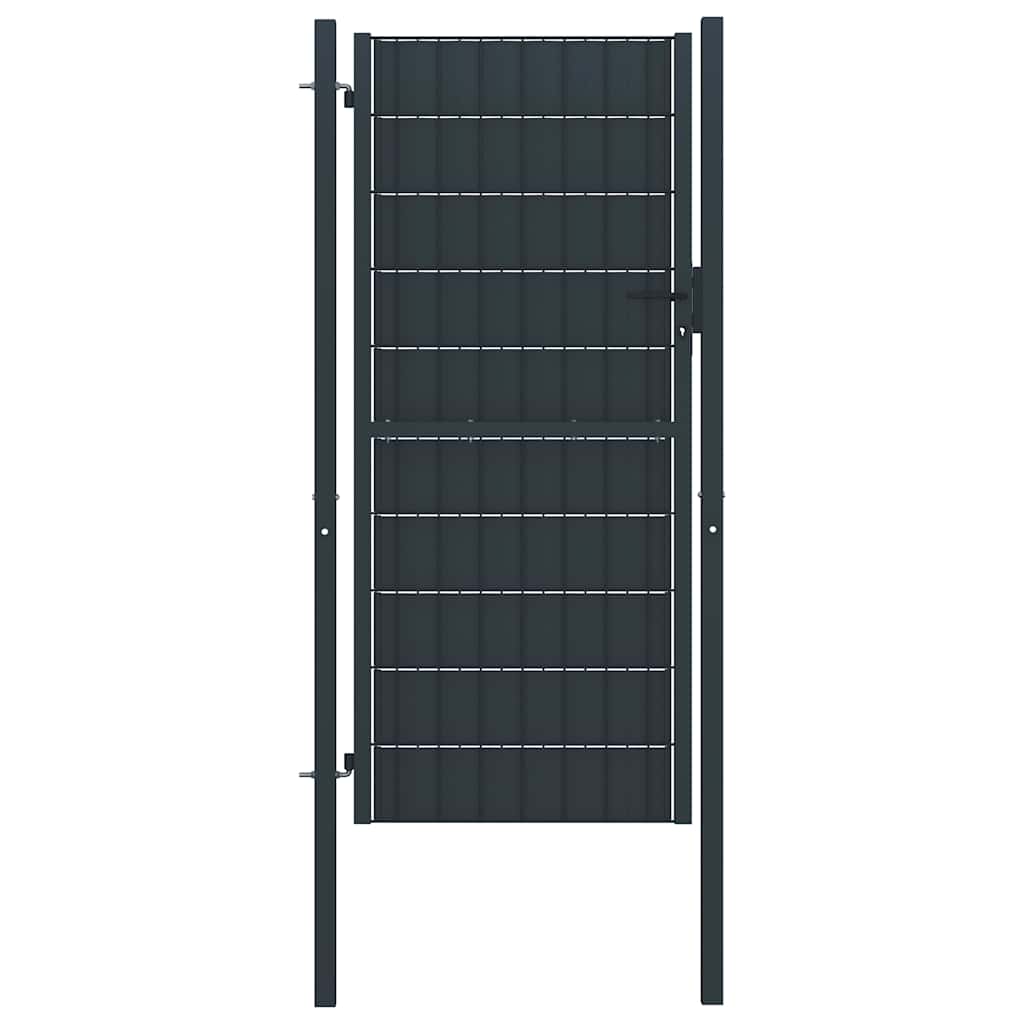 E-shop Multidom Plotová brána PVC a oceľ 100x124 cm antracitová