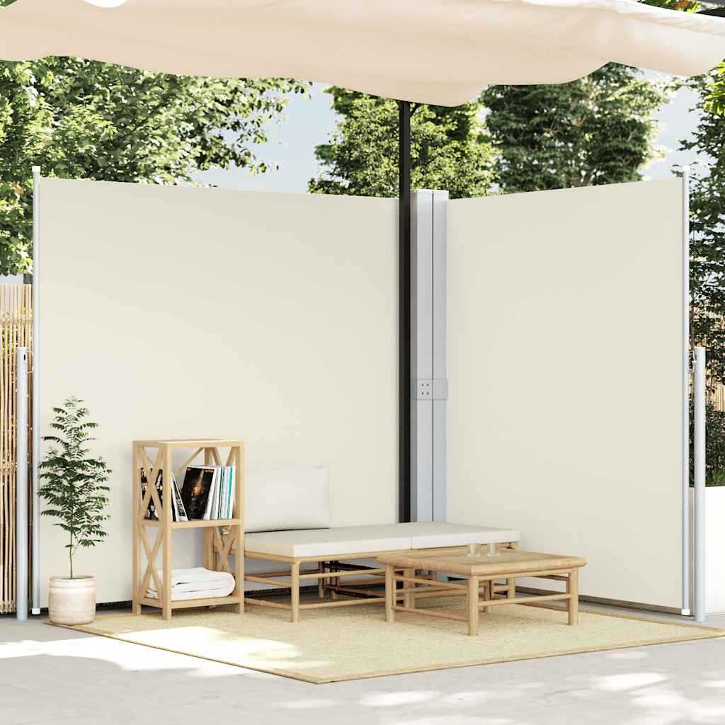 E-shop Multidom Zaťahovacia dvojitá bočná markíza na terasu 170x600 cm, krémová