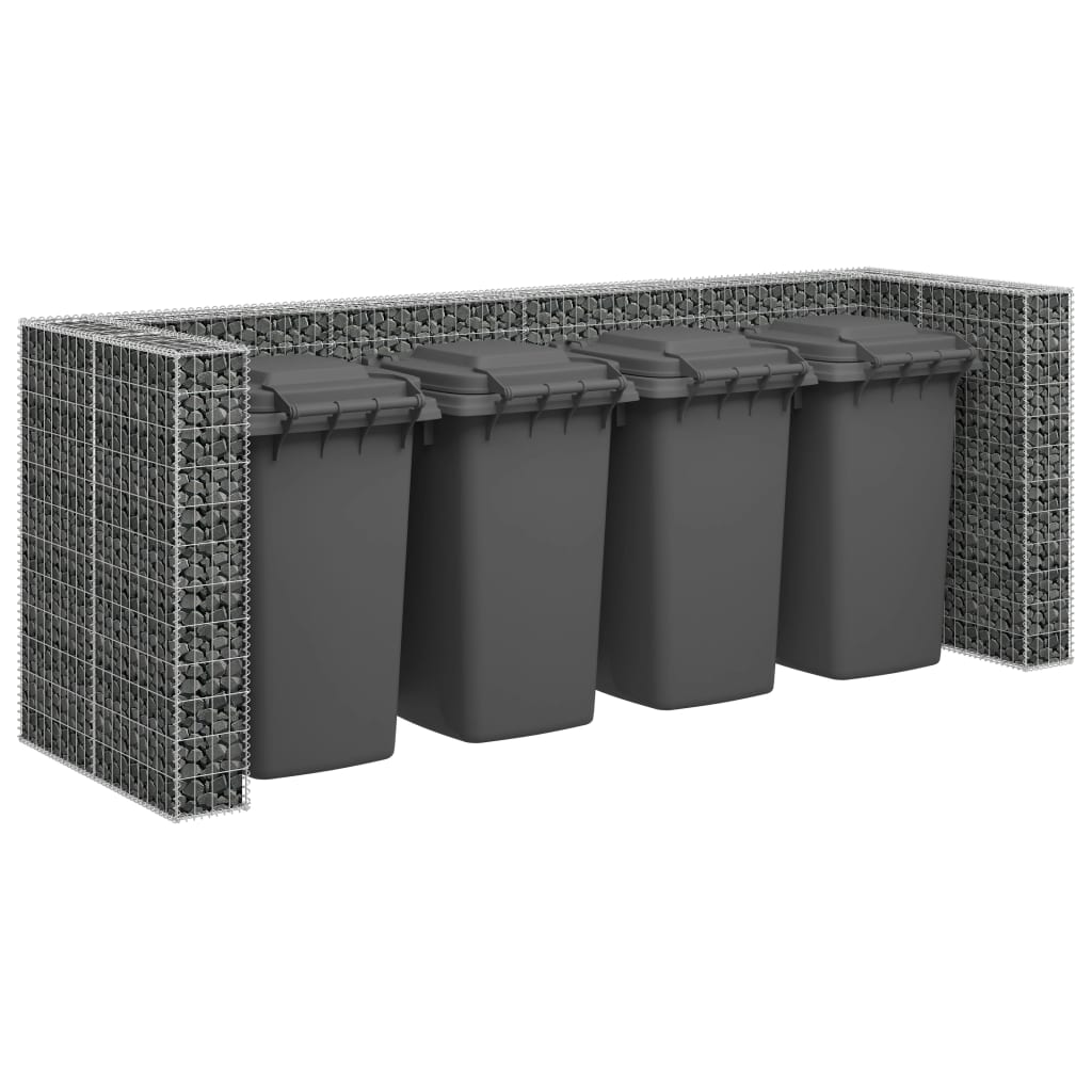 E-shop Multidom Gabiónová stena na odpadkové koše,pozinkovaná oceľ 320x100x120cm