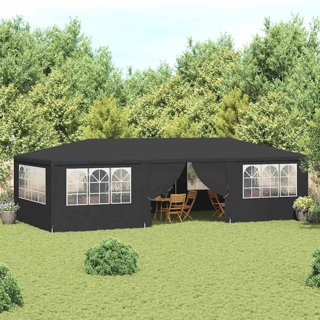 E-shop Multidom Profesionálny párty stan+bočné steny 4x9 m, antracitový 90 g/m²