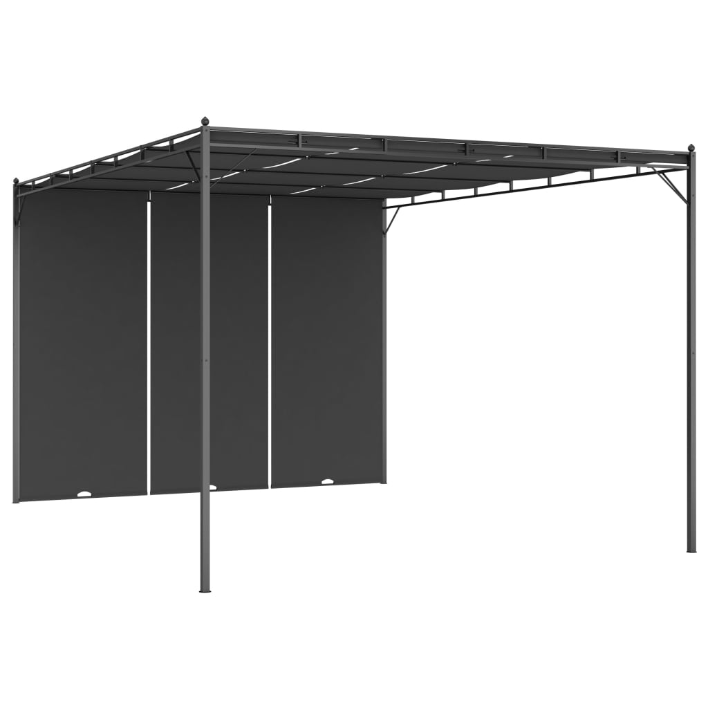 E-shop Multidom Záhradný altánok s bočným závesom antracitový 4x3x2,25 m