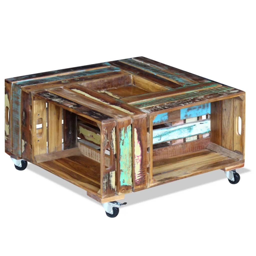 E-shop Multidom Konferenčný stolík, recyklovaný masív 70x70x35 cm