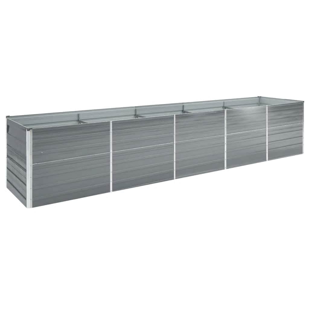 E-shop Multidom Vyvýšený záhradný záhon, pozinkovaná oceľ 400x80x77 cm, sivý