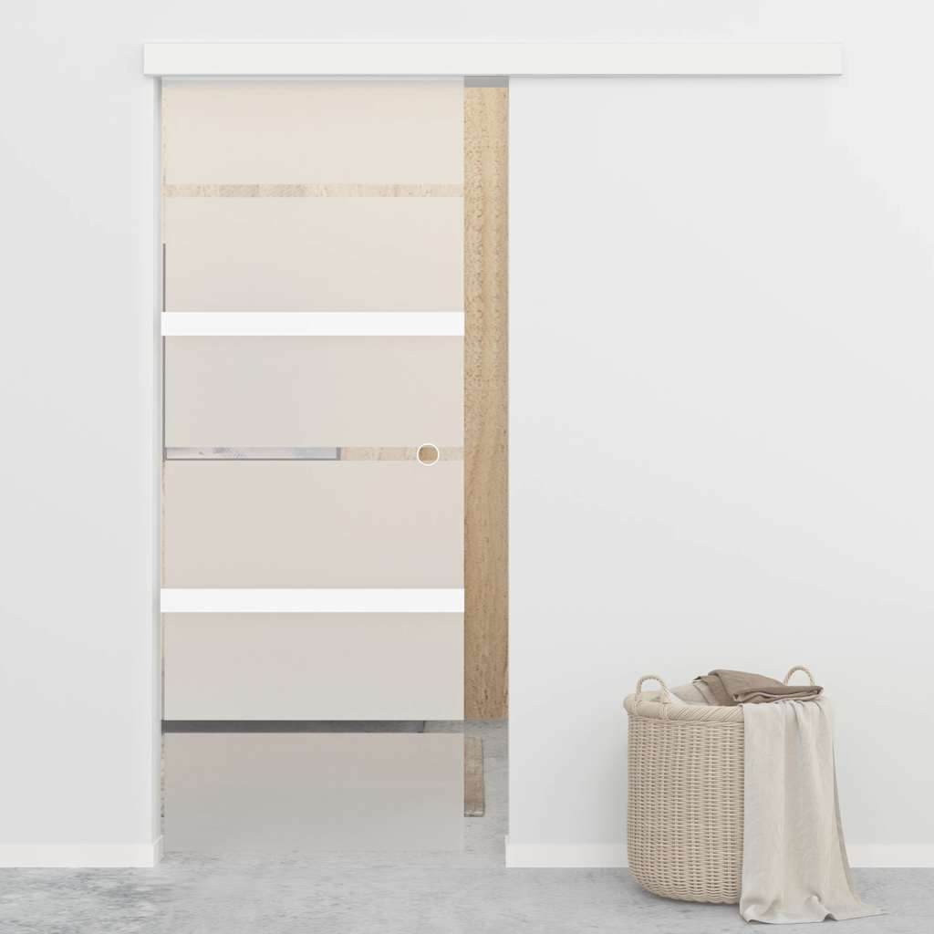 E-shop Multidom Posuvné dvere ESG sklo a hliník 76x212 cm strieborné