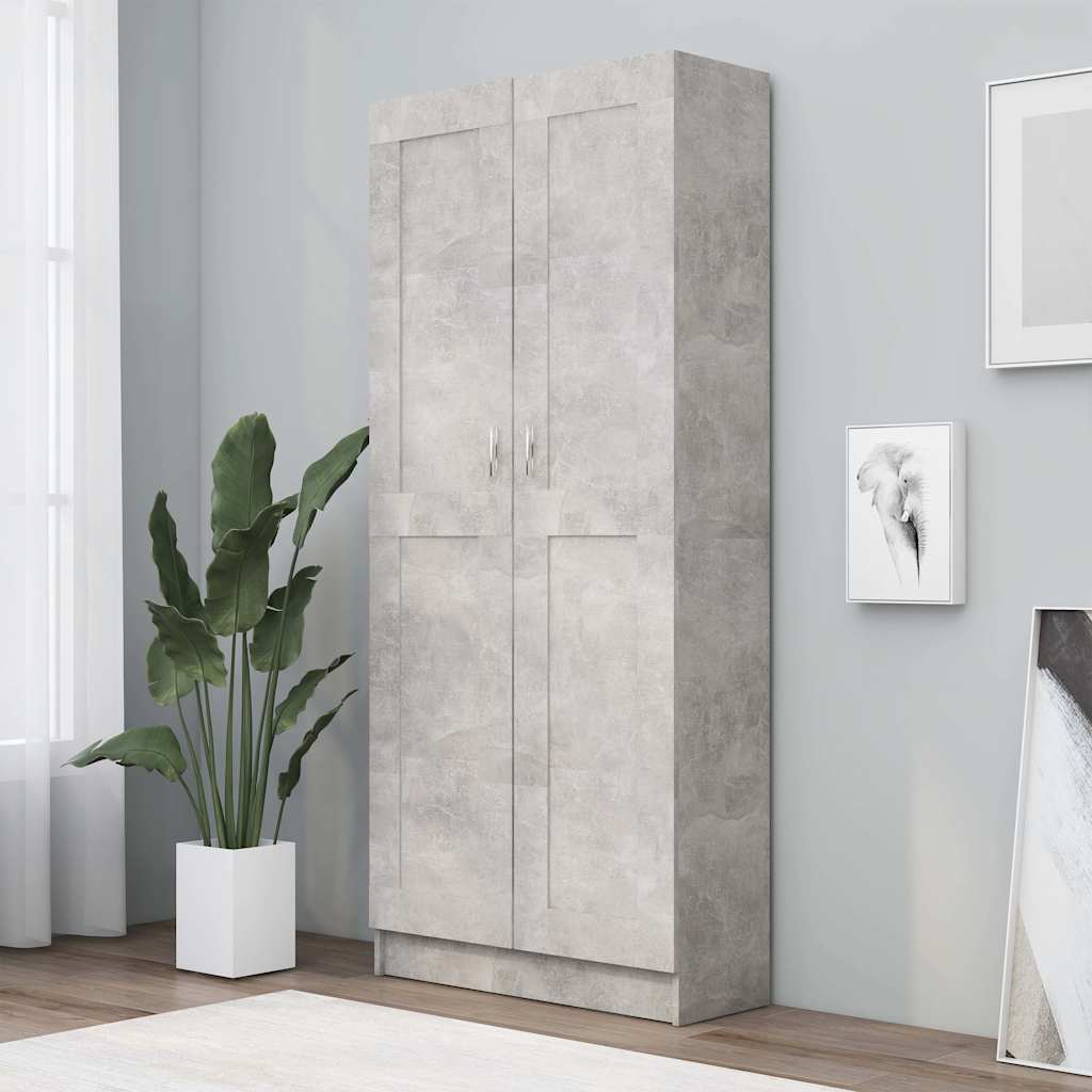 E-shop Multidom Knižnica, betónovo sivá 82,5x30,5x185,5 cm, kompozitné drevo