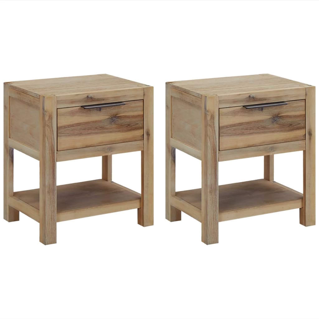 E-shop Multidom Nočné stolíky so zásuvkami 2 ks 40x30x48 cm, akáciový masív