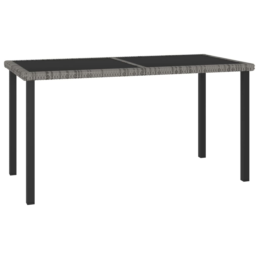 E-shop Multidom Záhradný jedálenský stôl sivý 140x70x73 cm polyratanový