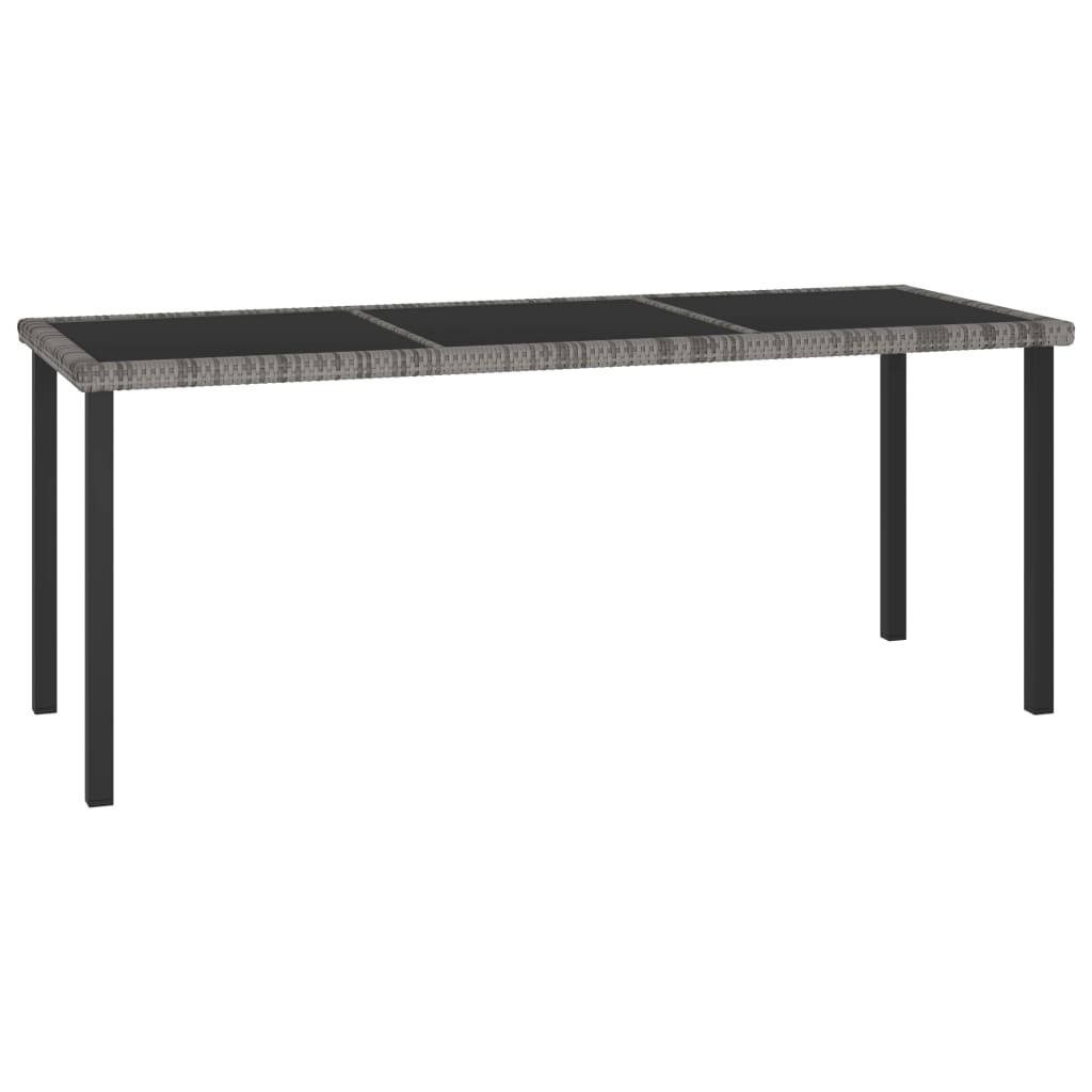 E-shop Multidom Záhradný jedálenský stôl sivý 180x70x73 cm polyratanový