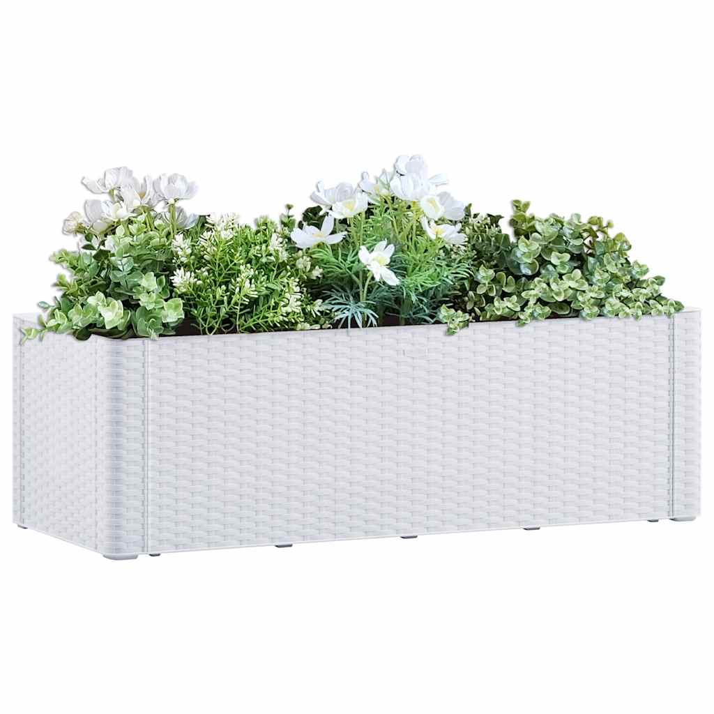 E-shop Multidom Samozavlažovací vyvýšený záhradný záhon biely 100x43x33 cm