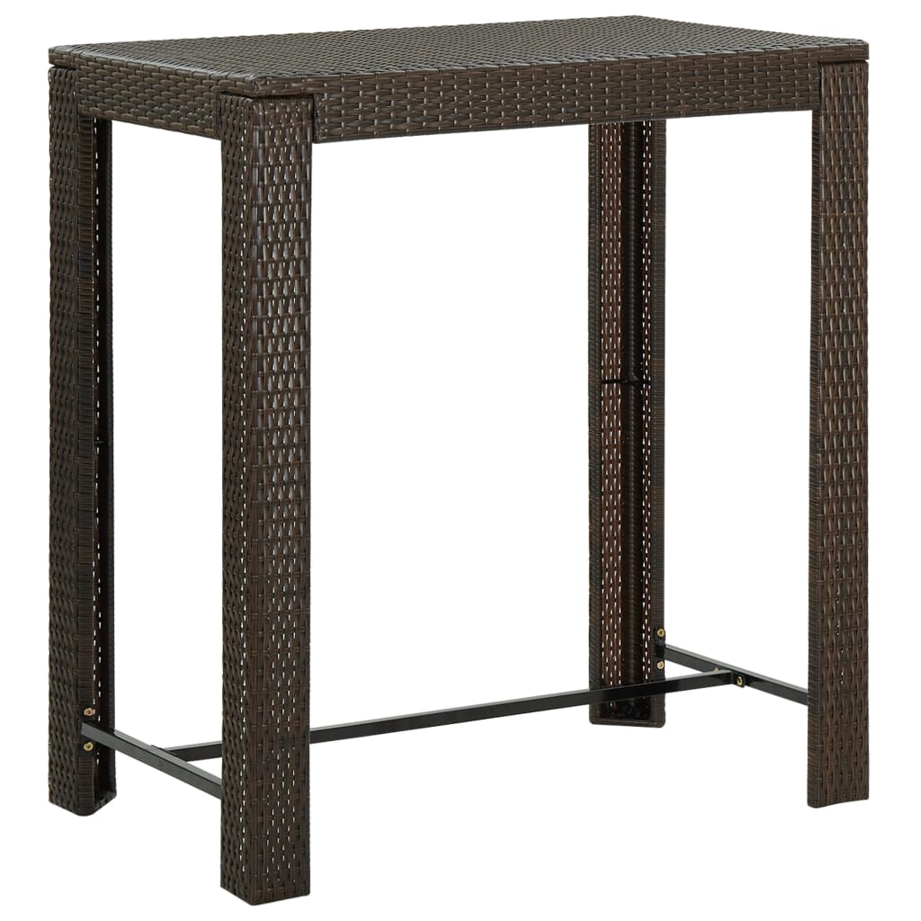 E-shop Multidom Záhradný barový stolík hnedý 100x60,5x110,5 cm polyratanový