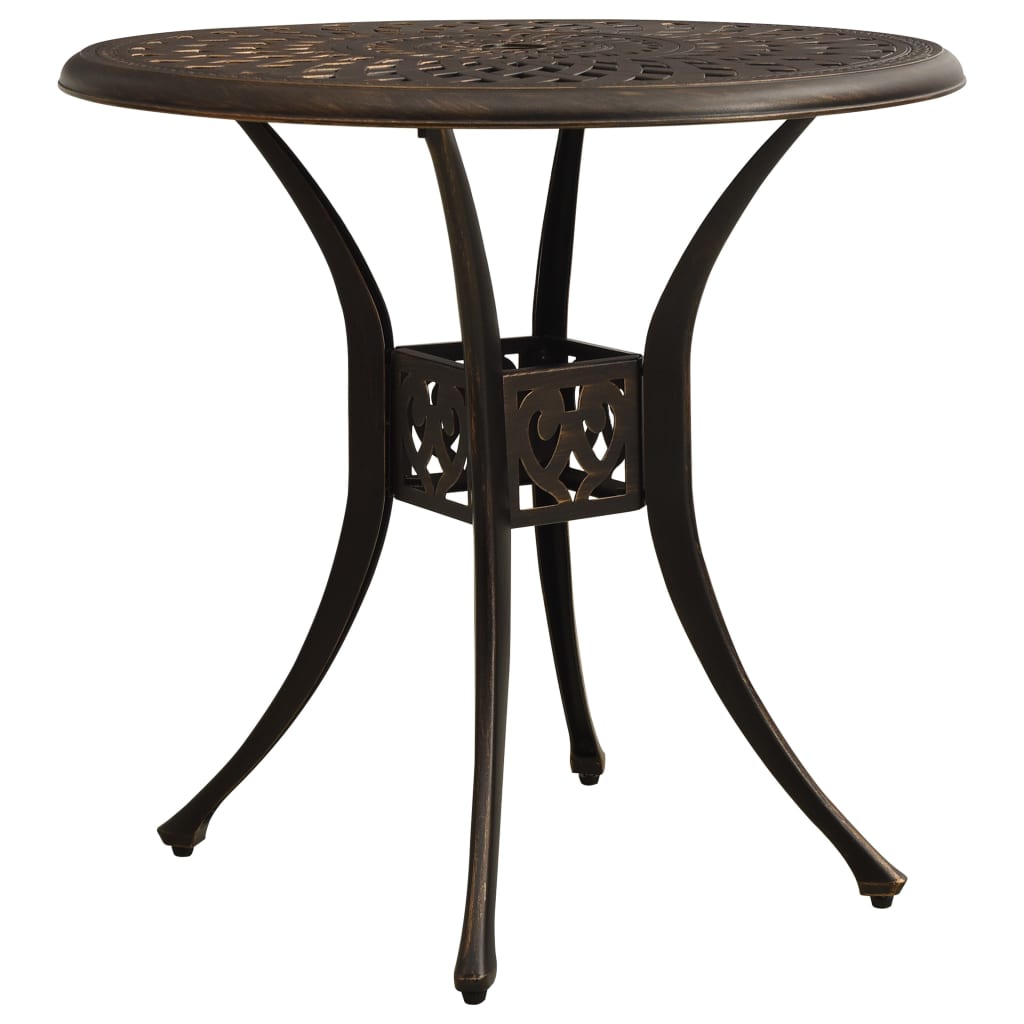 E-shop Multidom Záhradný stôl bronzový 78x78x72 cm liaty hliník