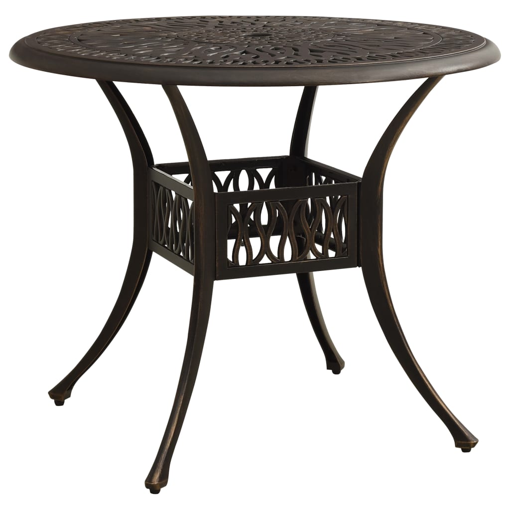E-shop Multidom Záhradný stôl bronzový 90x90x74 cm liaty hliník