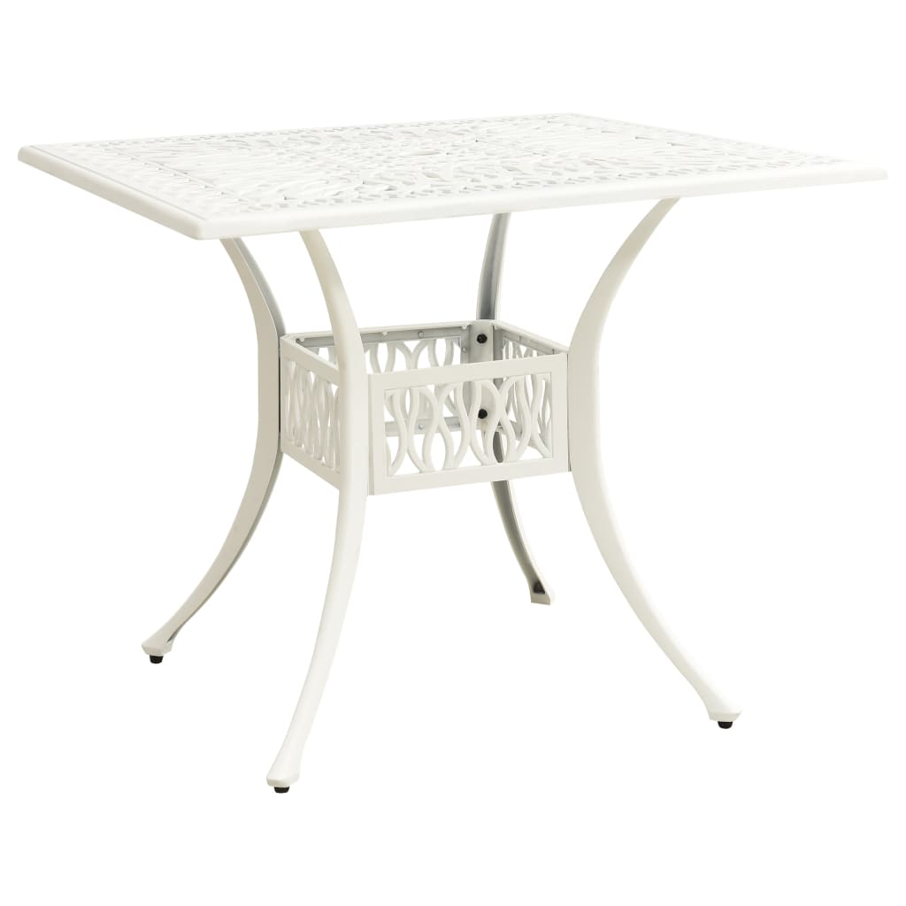 E-shop Multidom Záhradný stôl biely 90x90x73 cm liaty hliník