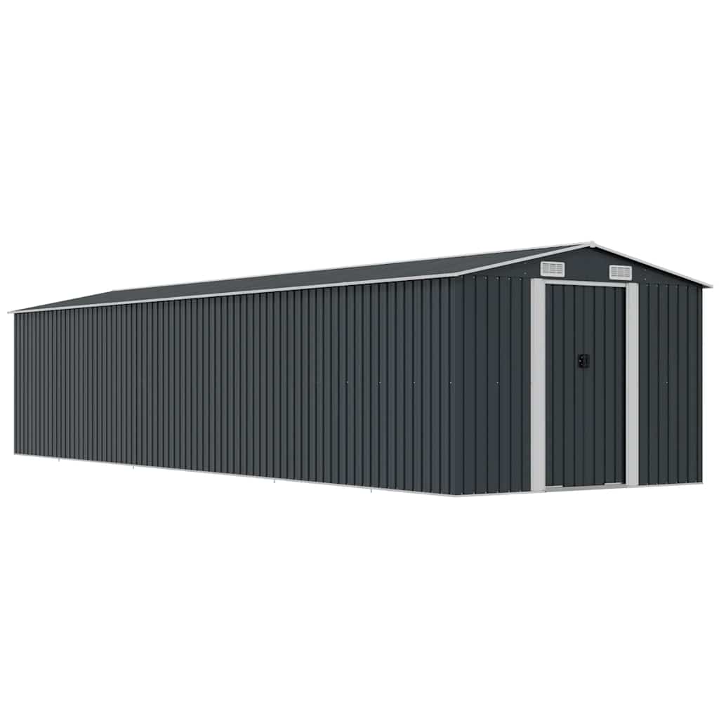 E-shop Multidom Záhradná kôlňa antracitová 257x779x181 cm pozinkovaná oceľ