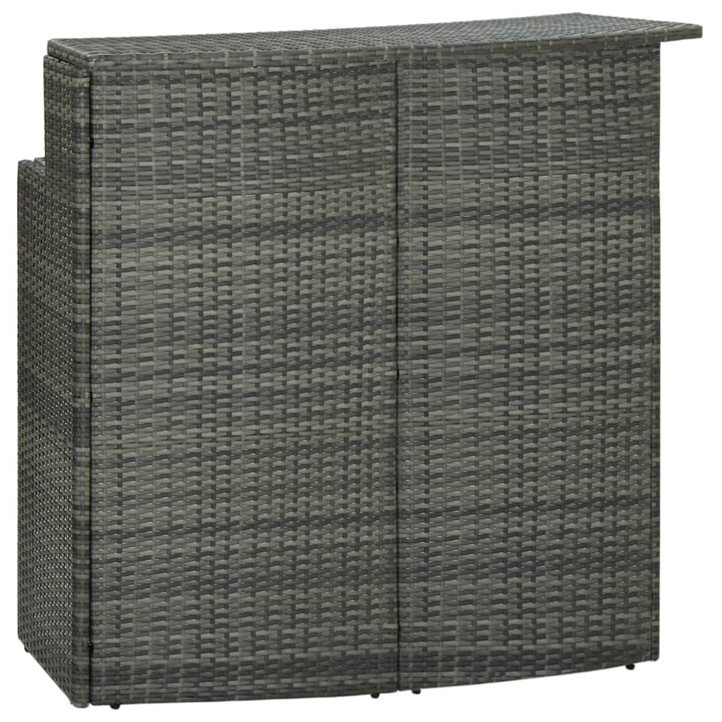 E-shop Multidom Záhradný barový stôl sivý 120x55x110 cm polyratan