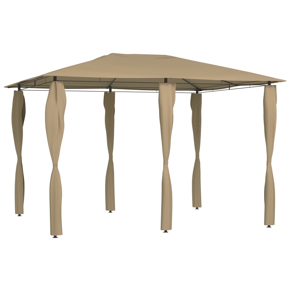 E-shop Multidom Altánok s poťahmi na stĺpiky 3x4x2,6 m, sivohnedý 160 g/m²