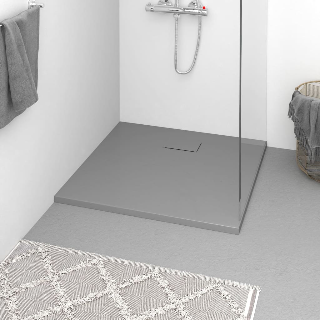 E-shop Multidom Sprchová vanička SMC sivá 90x80 cm