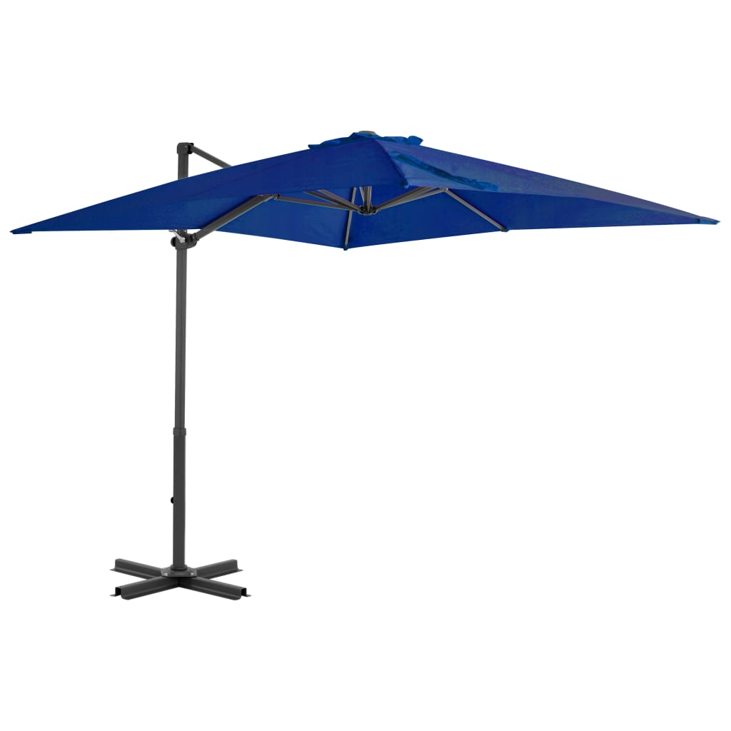 E-shop Multidom Závesný záhradný slnečník, hliníková tyč, azúrový 250x250 cm