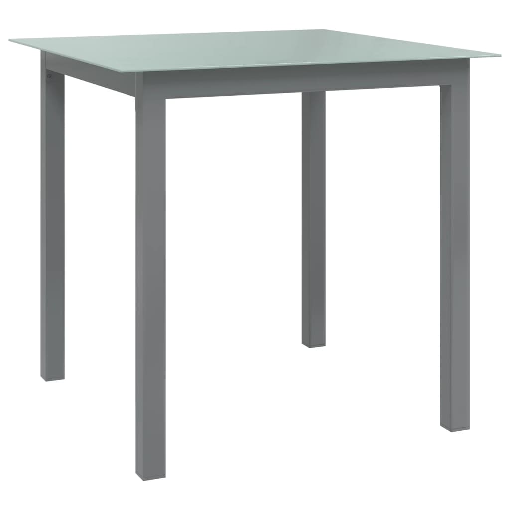 E-shop Multidom Záhradný stôl bledosivý 80x80x74 cm hliník a sklo