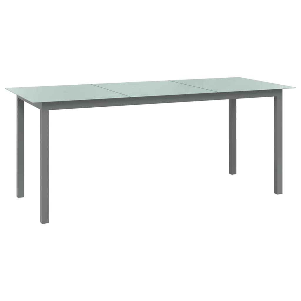 E-shop Multidom Záhradný stôl bledosivý 190x90x74 cm hliník a sklo