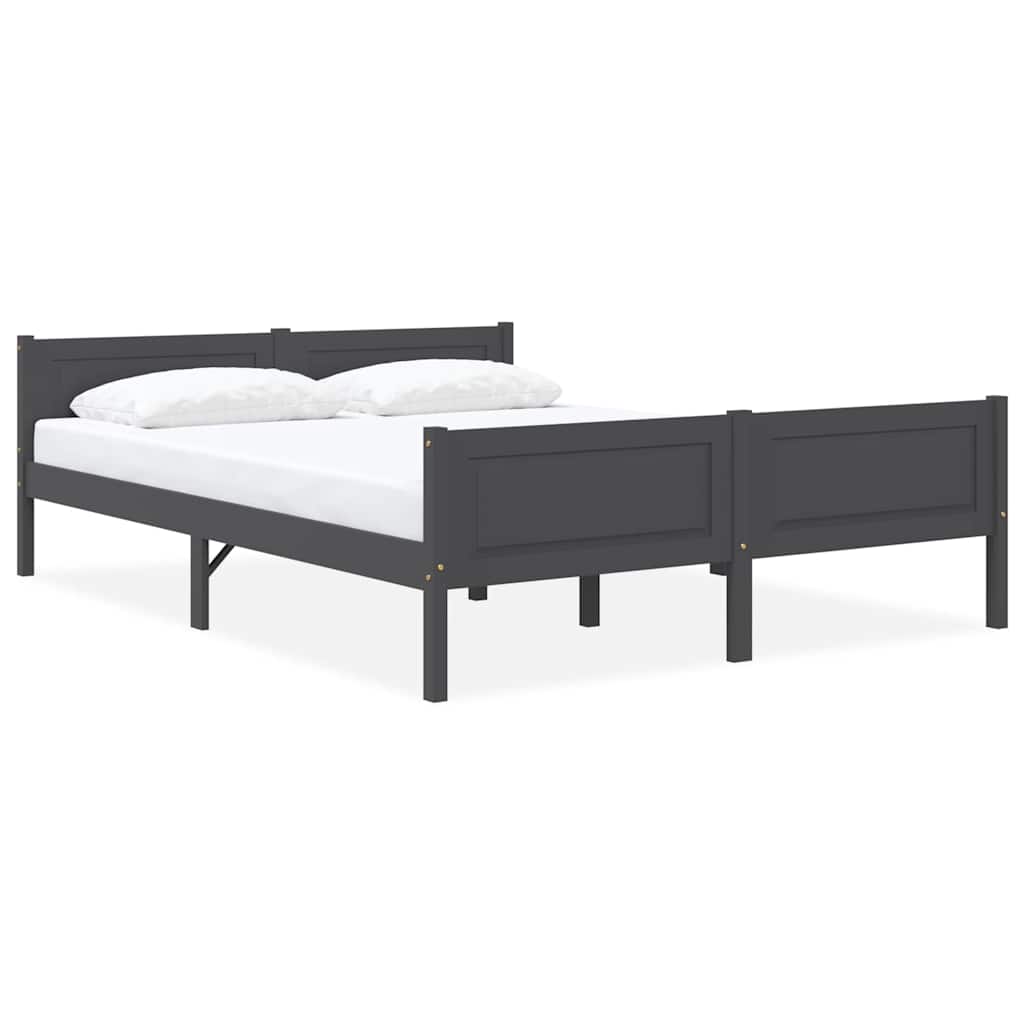 E-shop Multidom Posteľný rám borovicový masív sivý 140x200 cm
