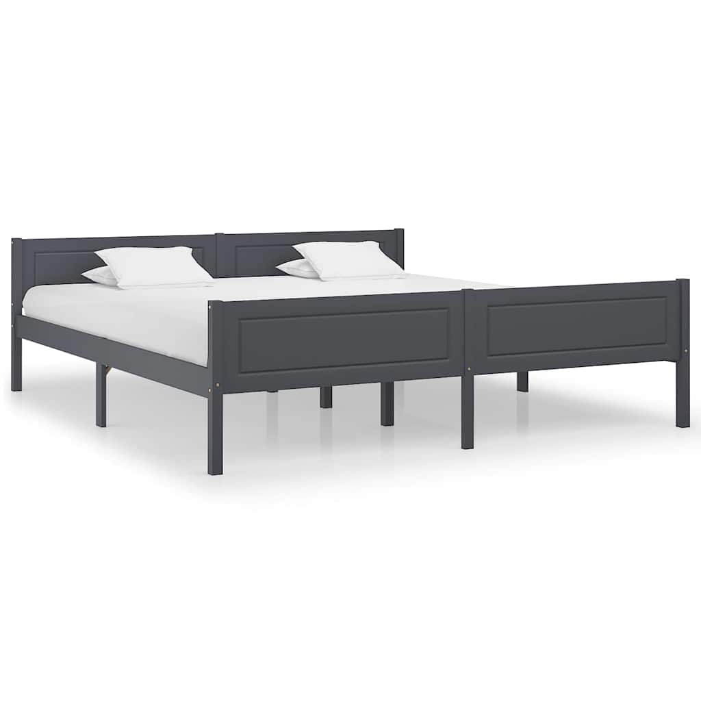 E-shop Multidom Posteľný rám borovicový masív sivý 180x200 cm