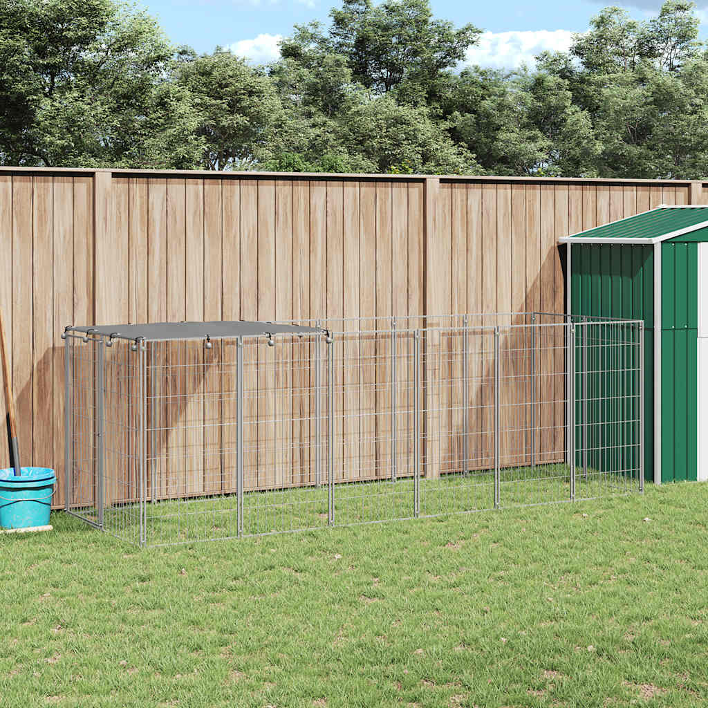 E-shop Multidom Koterec pre psa strieborný 330x110x110 cm oceľ