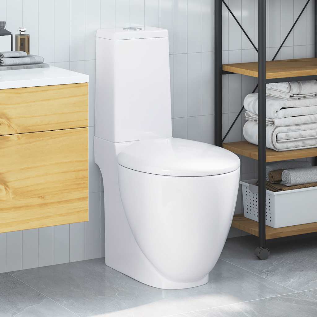 E-shop Multidom Keramická toaleta/WC do kúpeľne, okrúhla, spodný odtok, biela