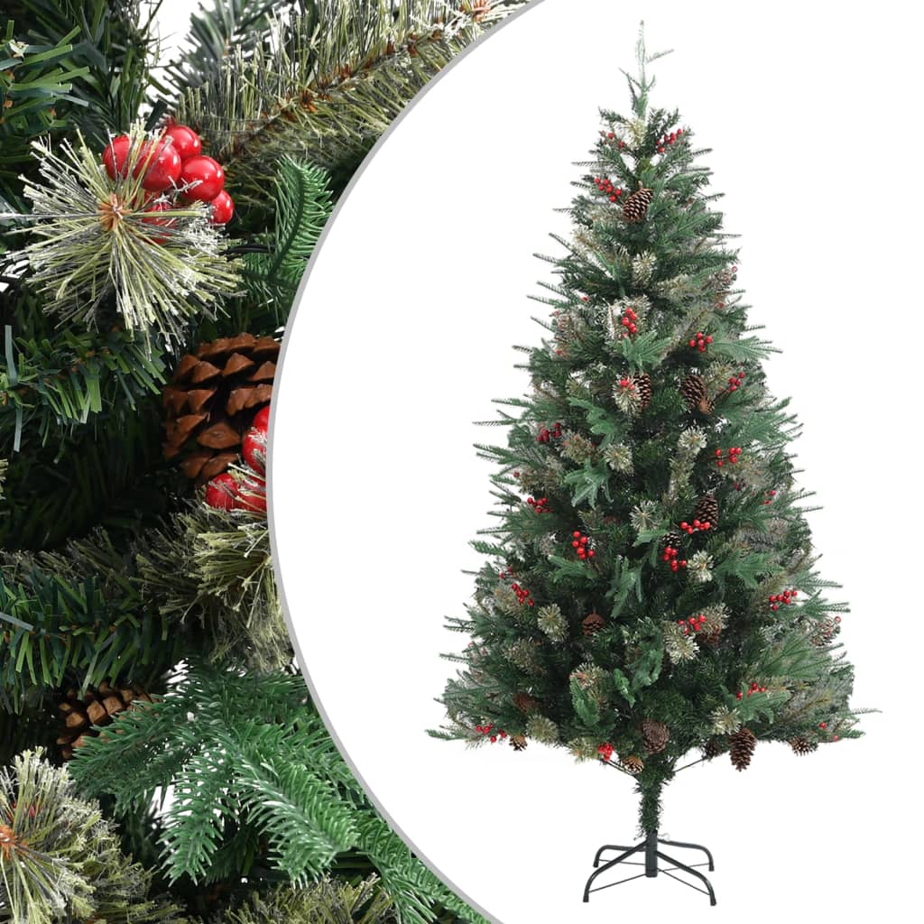 Multidom Vianočný stromček s borovicovými šiškami zelený 225 cm PVC a PE