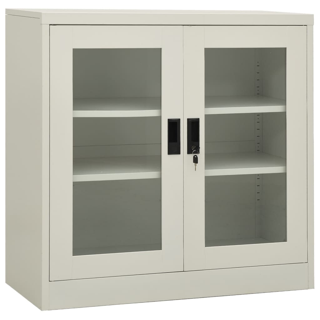 E-shop Multidom Kancelárska skriňa bledosivá 90x40x90 cm oceľová