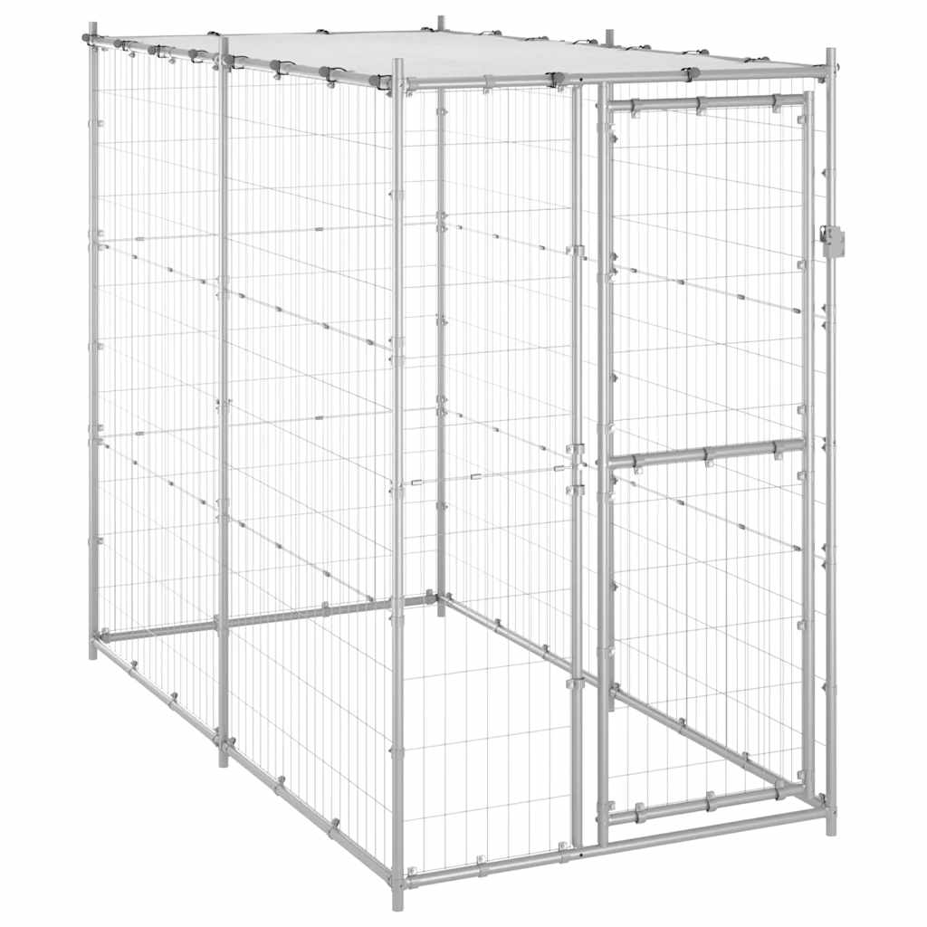 E-shop Multidom Voliéra pre psy pozinkovaná oceľ so strechou 110x220x180 cm