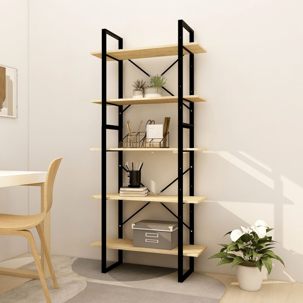 E-shop Multidom Knižnica s 5 policami 80x30x175 cm, borovicový masív