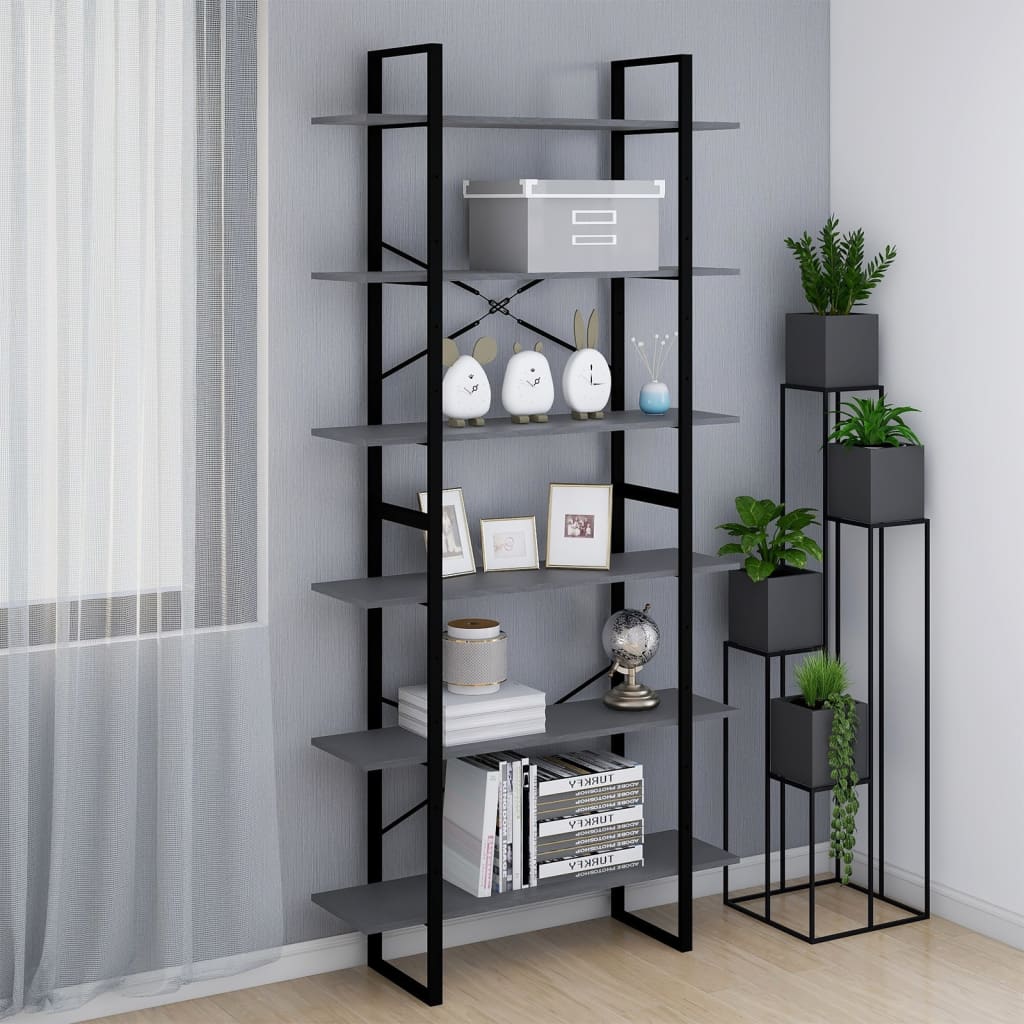 E-shop Multidom Vysoká skrinka sivá 100x30x210 cm masívna borovica