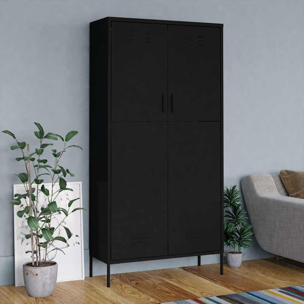 E-shop Multidom Skriňa čierna 90x50x180 cm oceľová