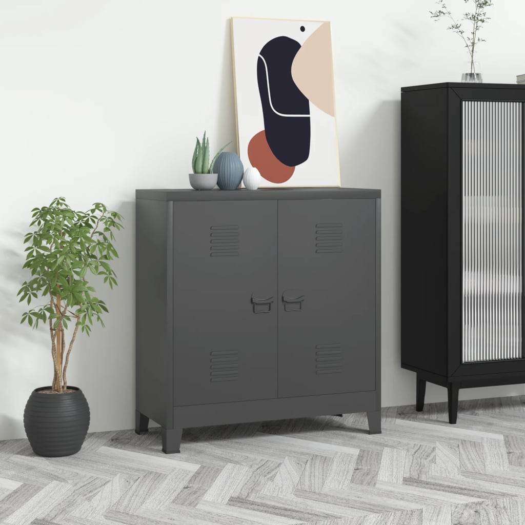 E-shop Multidom Industriálna úložná skrinka, antracitová 90x40x100 cm, oceľ