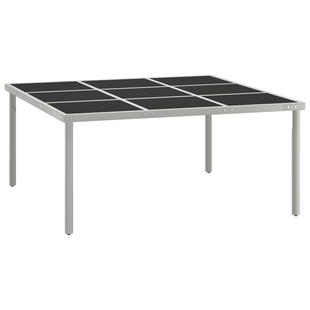 E-shop Multidom Záhradný jedálenský stôl 170x170x74,5 cm sklo a oceľ