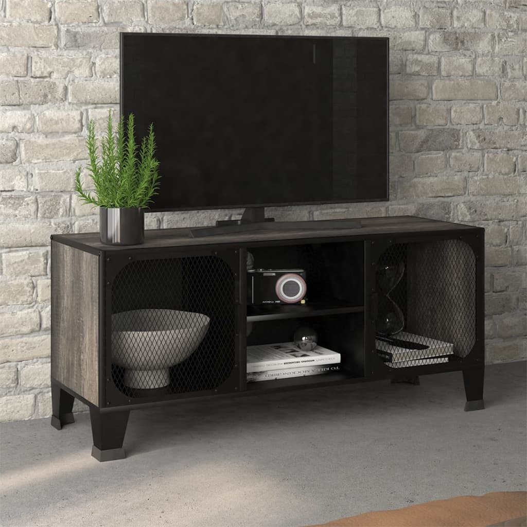 E-shop Multidom TV skrinka sivá 105x36x47 cm kov a MDF