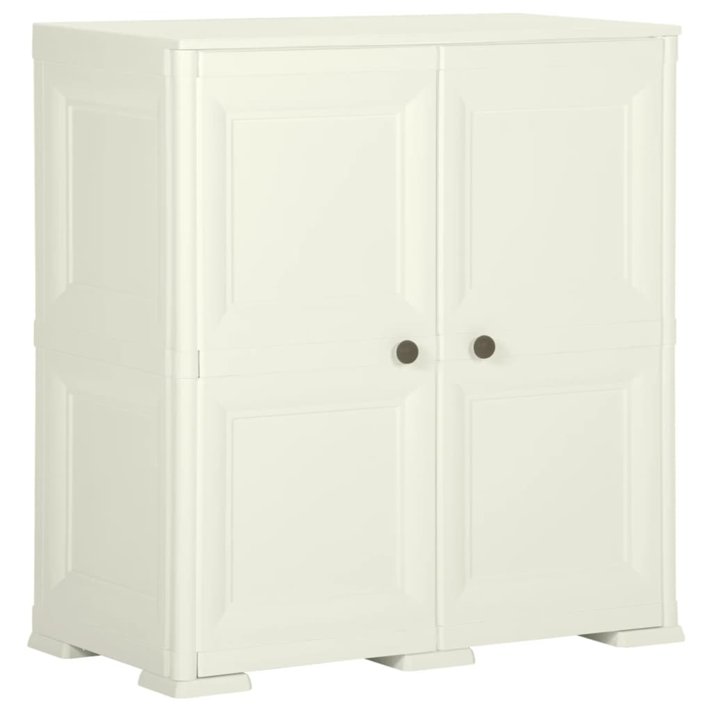 E-shop Multidom Plastová skrinka 79x43x85,5 cm, drevený dizajn, vanilková