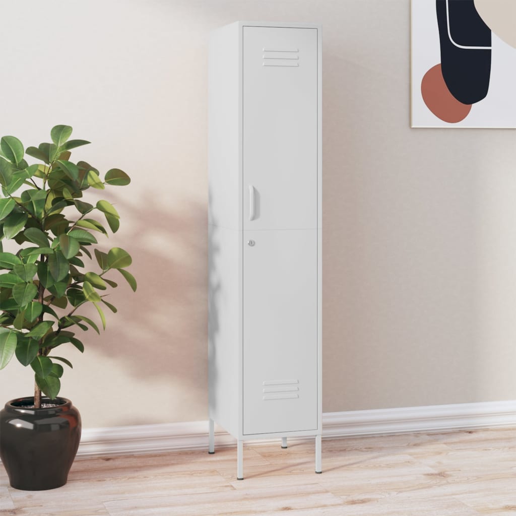 E-shop Multidom Uzamykacia skriňa biela 35x46x180 cm oceľová