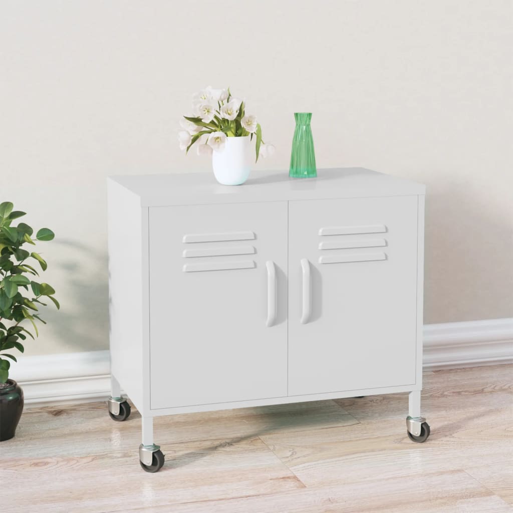 E-shop Multidom Úložná skrinka, biela 60x35x56 cm, oceľ