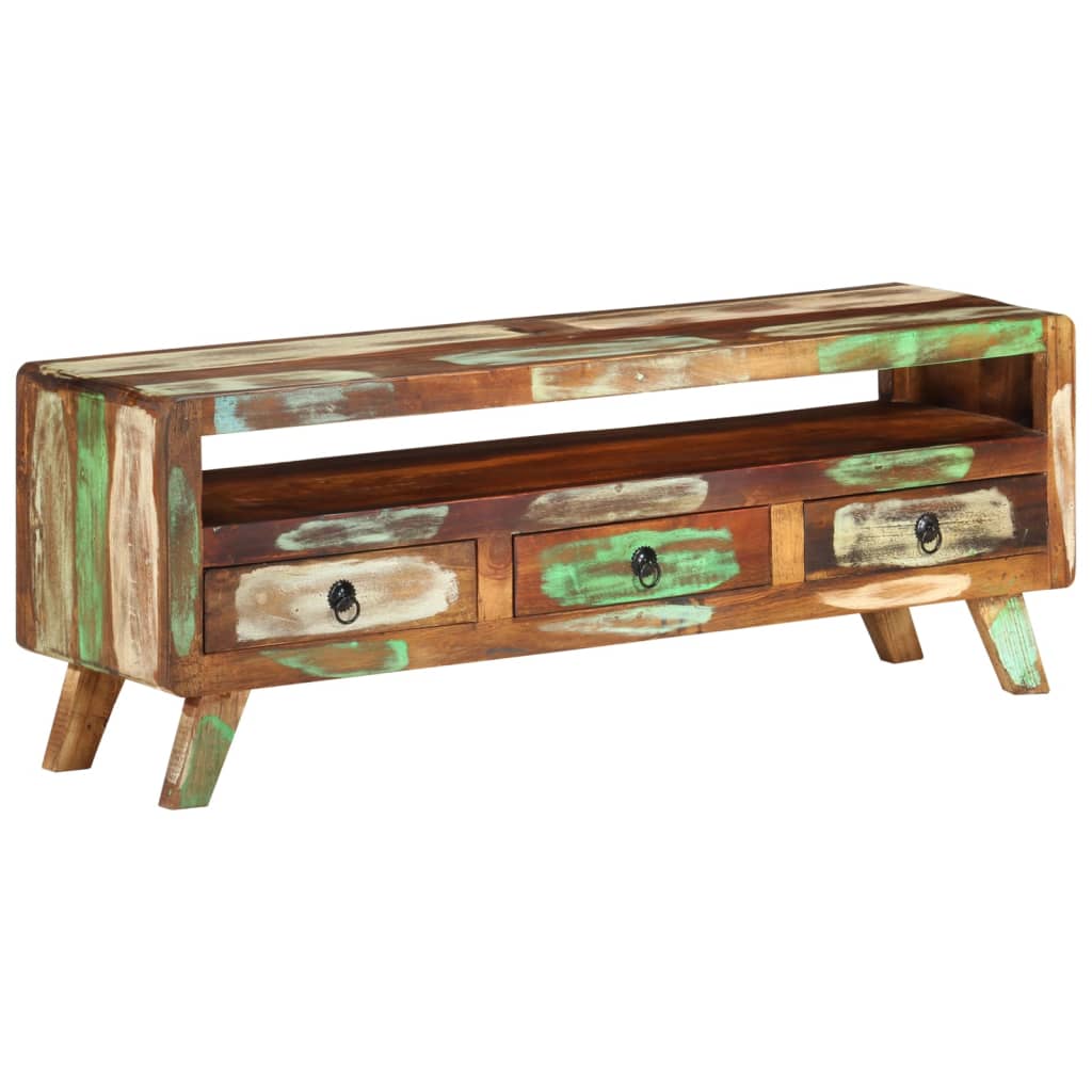 E-shop Multidom TV skrinka viacfarebná 110x30x40 cm recyklované masívne drevo