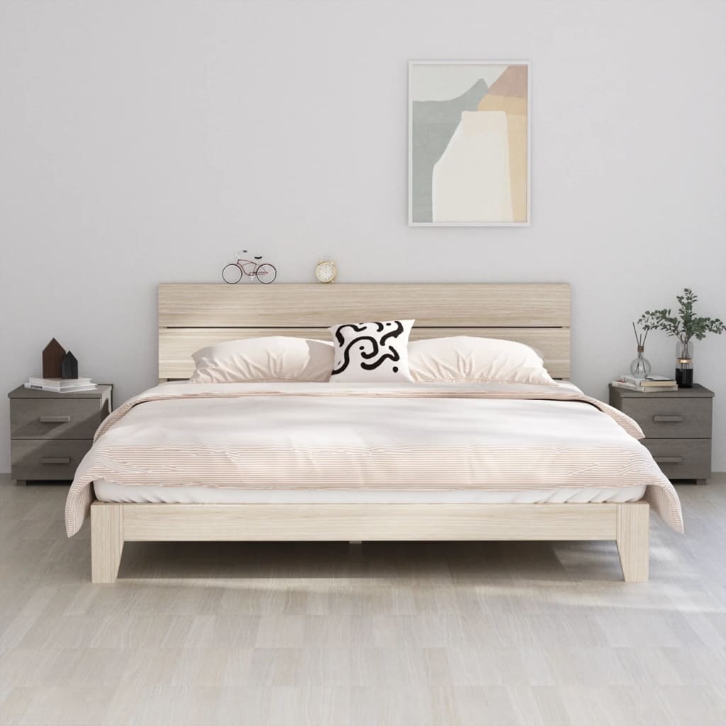 Multidom Nočné stolíky HAMAR 2 ks, svetlosivé 40x35x44,5 cm, borovica