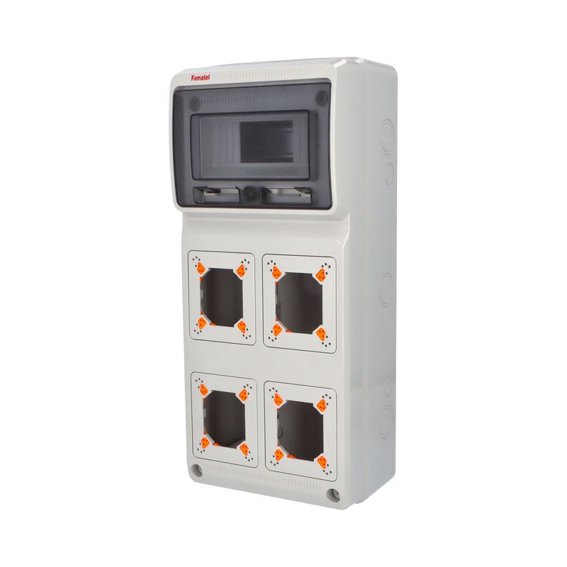 E-shop Famatel Skříň 3961 AcquaCOMBI IP65, 4 otvory, 8 modulů, 500x230x155mm