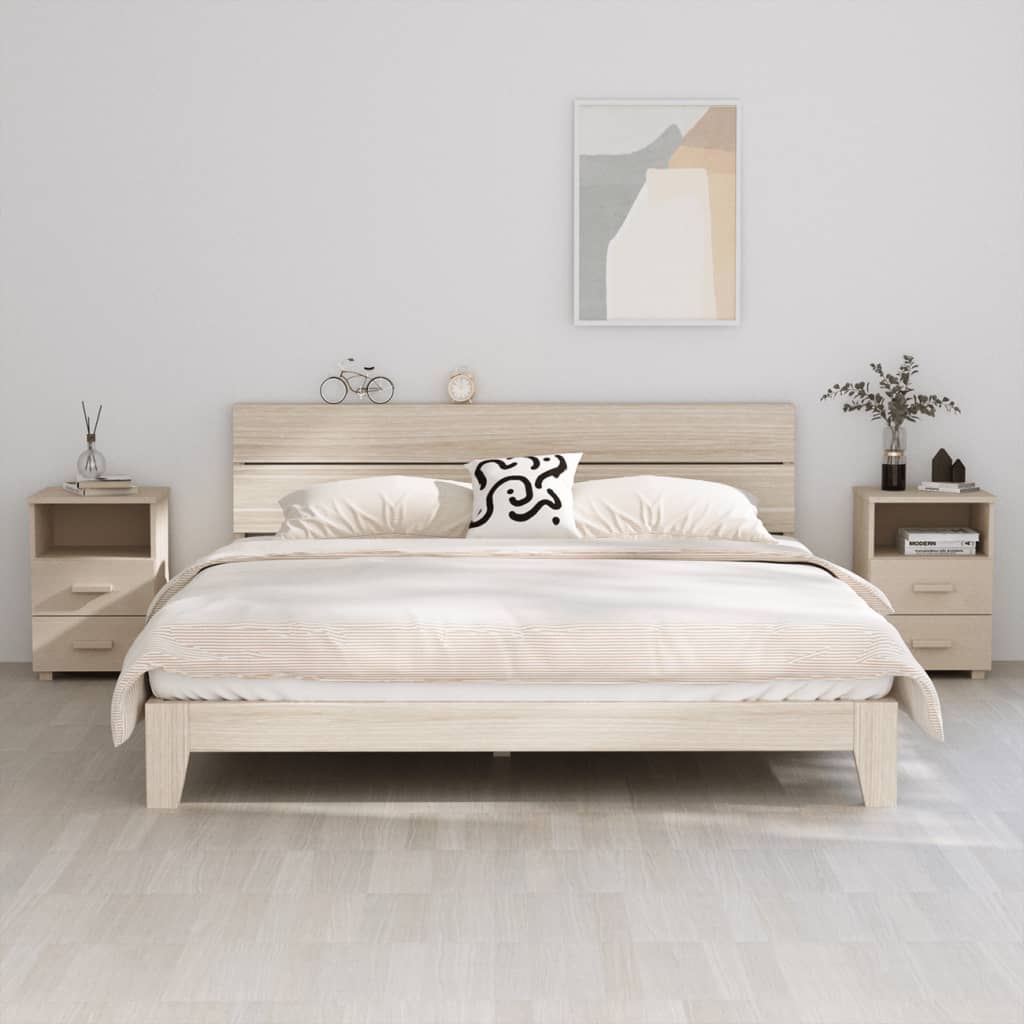 E-shop Multidom Nočné stolíky HAMAR 2 ks, medovo hnedé 40x35x62 cm, masív