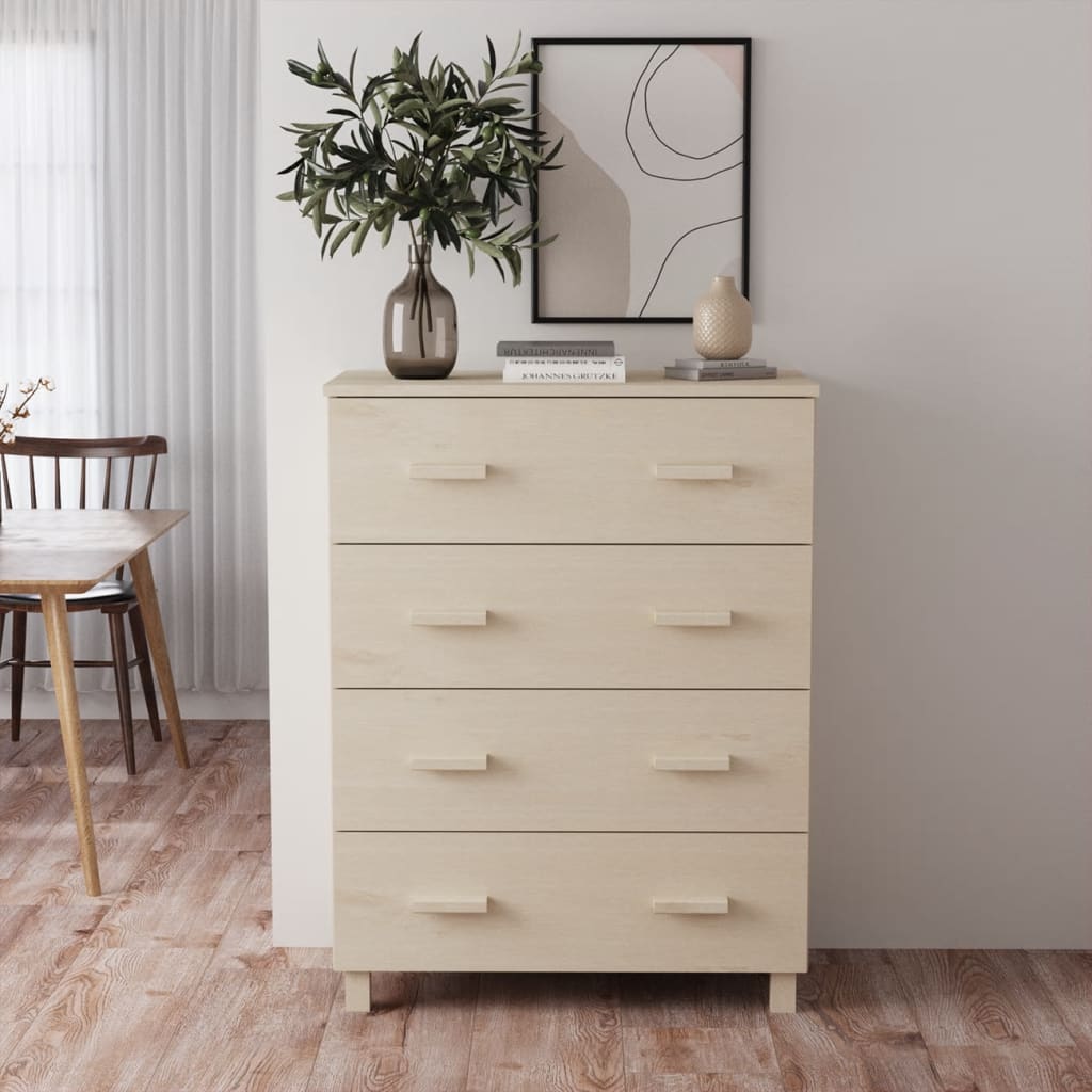 E-shop Multidom Komoda HAMAR, medovo hnedá 79x40x103,5 cm, borovicový masív